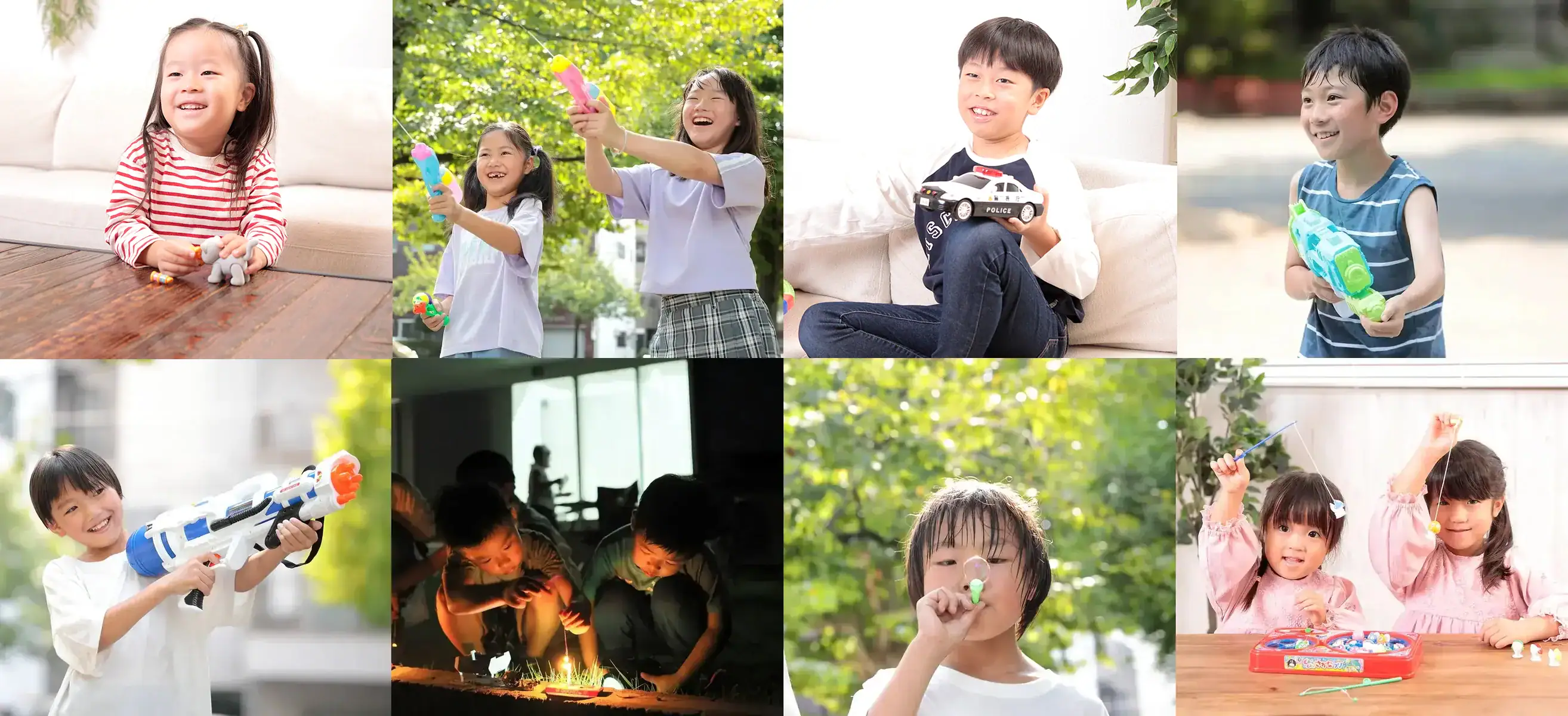 マルカ株式会社のおもちゃで楽しそうに遊ぶ子どもたち