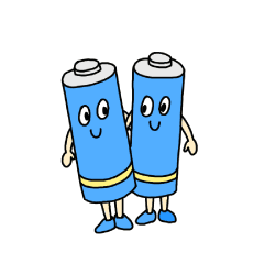 同じ種類の乾電池を使用するイメージ