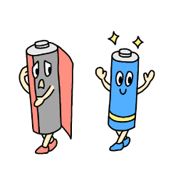 汚れや変形のある乾電池は使用しないイメージ